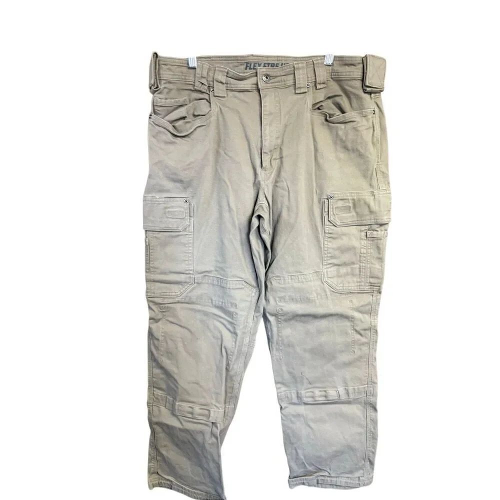 Duluth Flex Fire Hose Ultimate Relaxed Fit Cargo Pants Sz 40/30 Khaki